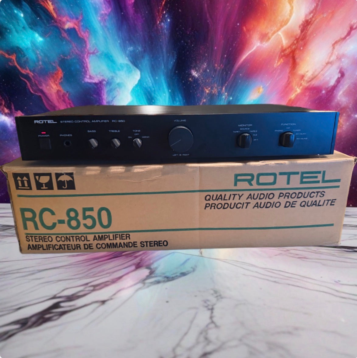 Rotel RC-850 PREAMPLIFIER High Fidelity Near Mint Serviced Complete In Box🔥🎶