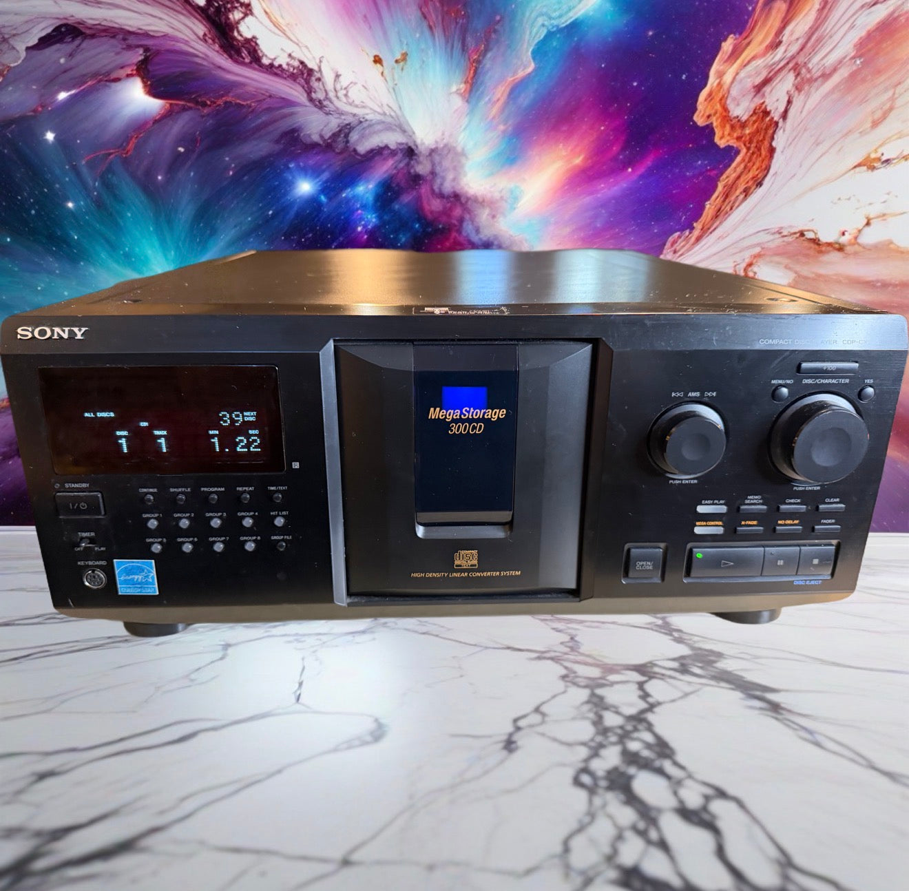 Sony Mega Storage 300 Disc CD Changer/Player CDP-CX355 + Remote - New Belts!