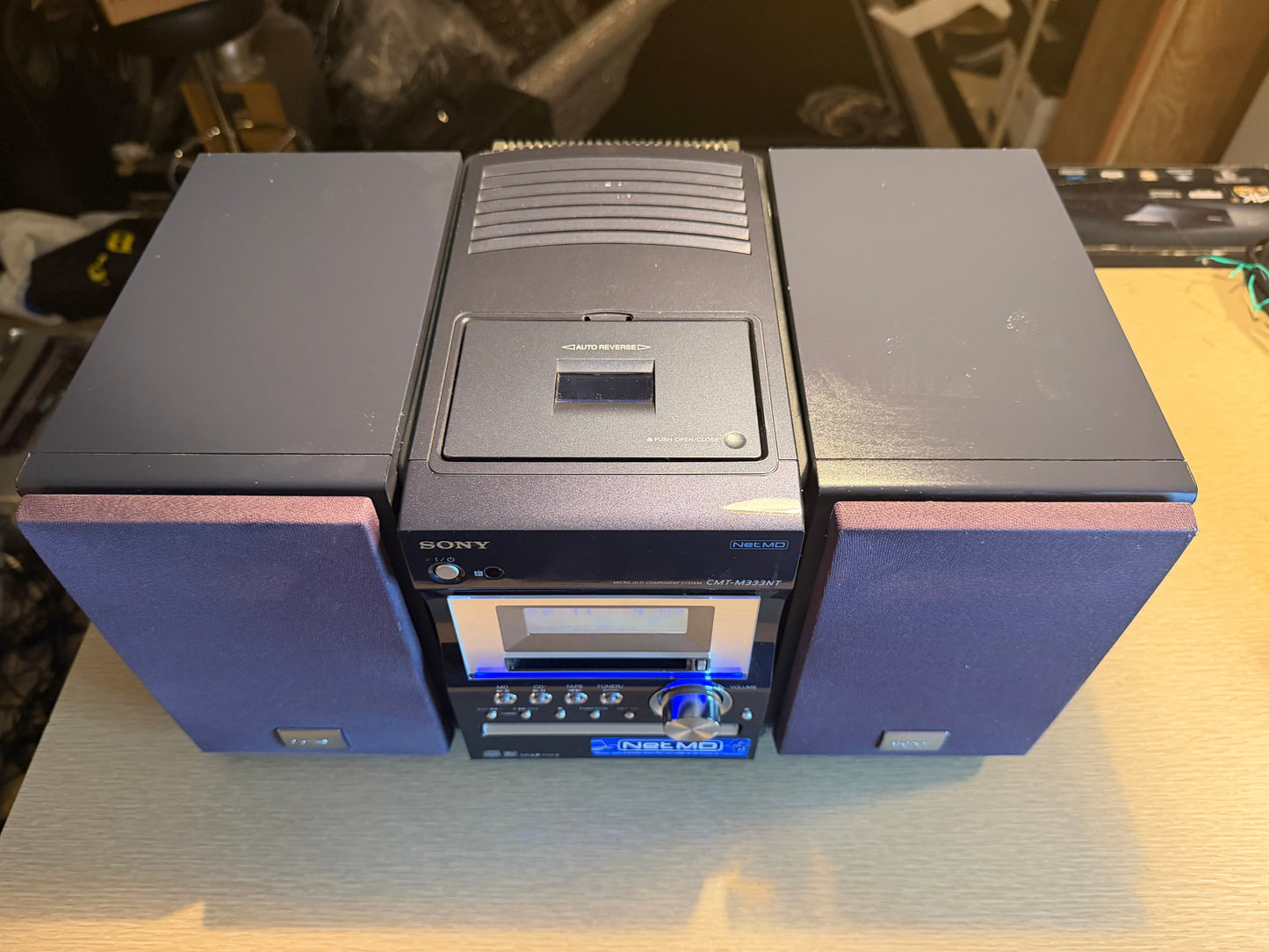 Sony CMT-M333NT Micro Hi-Fi System, Tuner, CD, Mini Disc, Tape, PC Serviced Rare