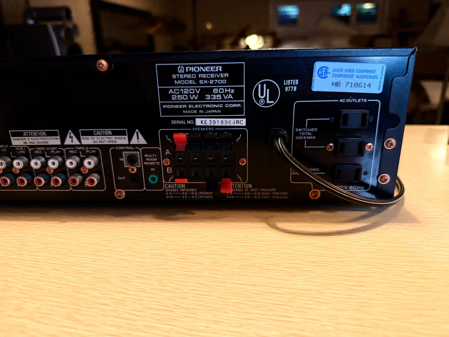 Pioneer SX-2700 AM/FM Stereo Receiver 65WPC EQUALIZER BUILT IN SERVICED V RARE🔥