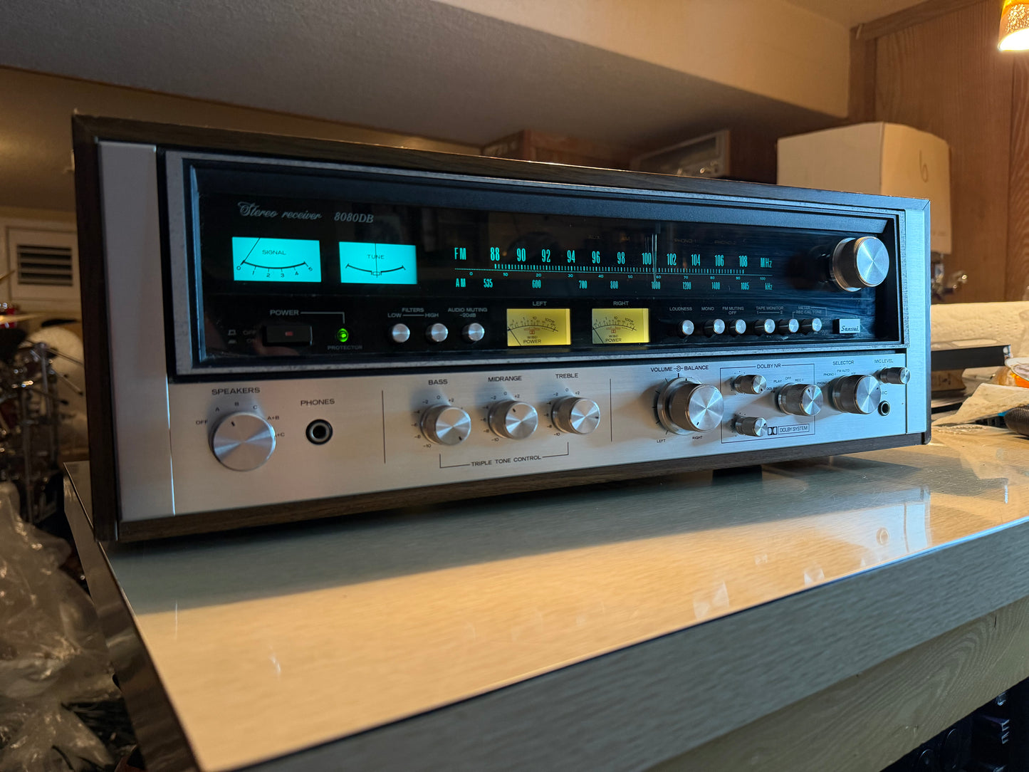Vintage 1970's Sansui 8080DB Stereo Receiver Full Fresh Service New Bulbs Beauty