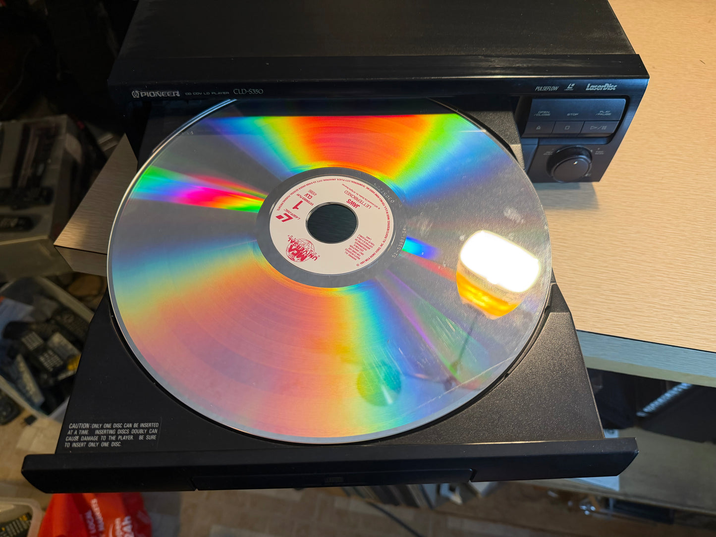 Pioneer CLD-S350 Vintage Laserdisc CD Cdv Ld Player ~ Serviced & Cleaned Remote