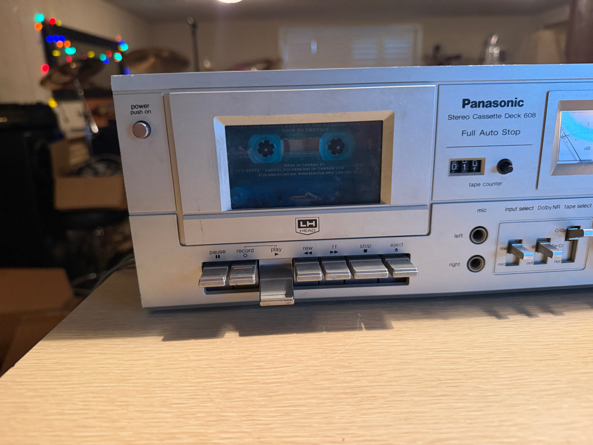 Vintage Panasonic RS-608 Stereo Cassette Tape Deck Player Full Auto Stop Tested!