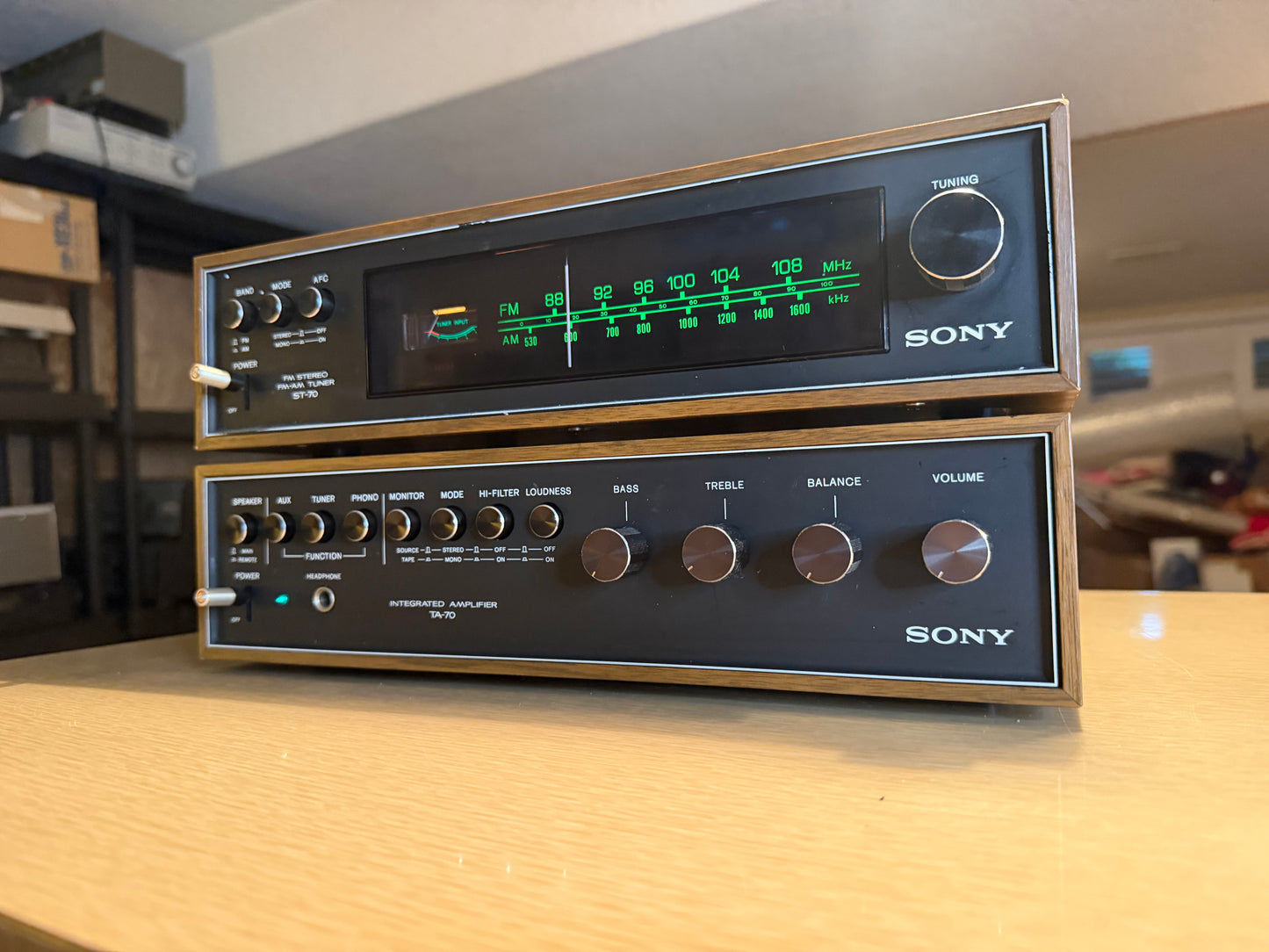 SONY TA-70 + ST-70 RaRe Vintage Stereo Amplifier Tuner Fresh Service! Near Mint!