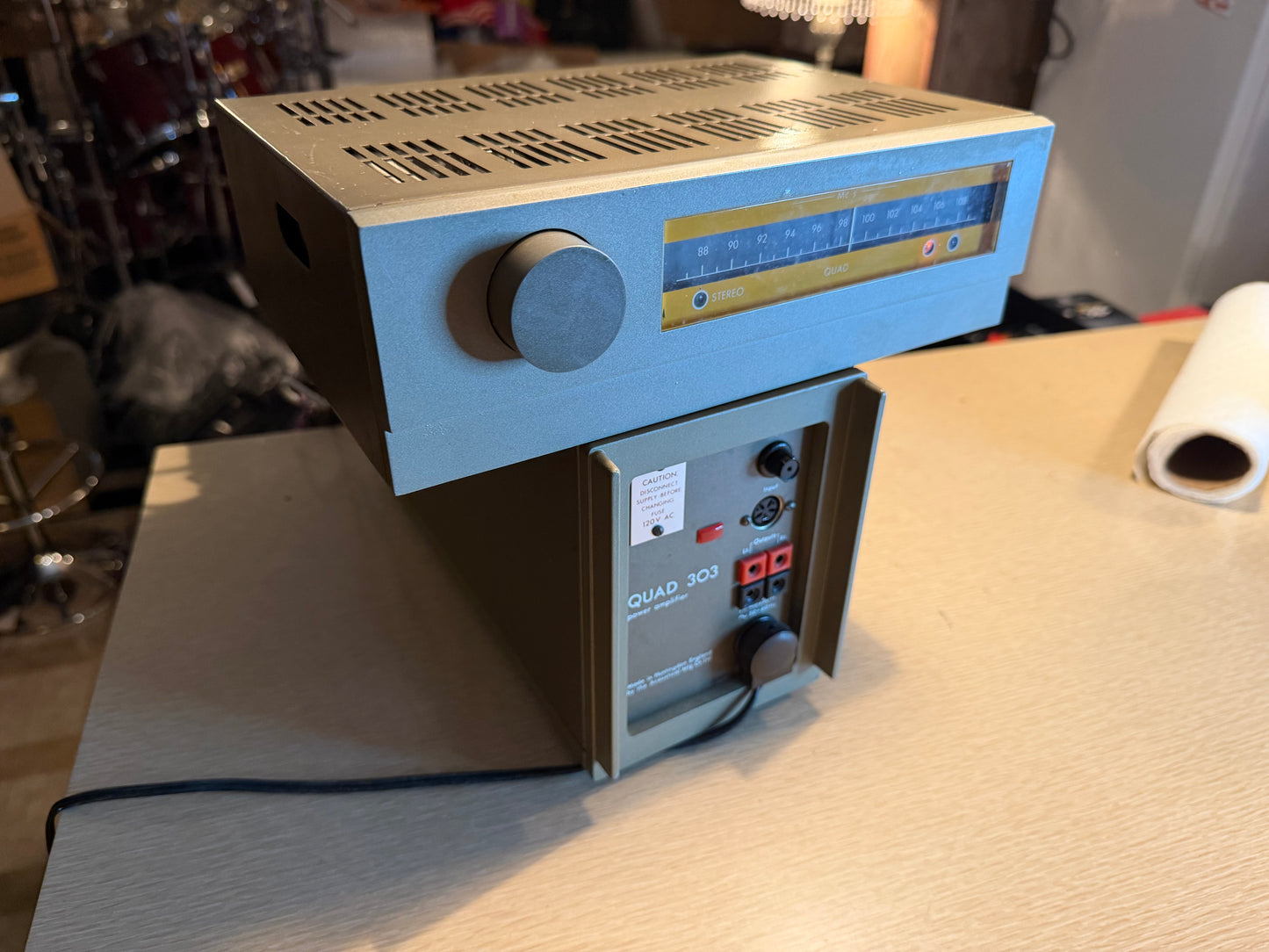 Quad 33 Control Unit + Quad FM 2 Stereo Tuner + Quad 303 Power Amp Serviced Rare