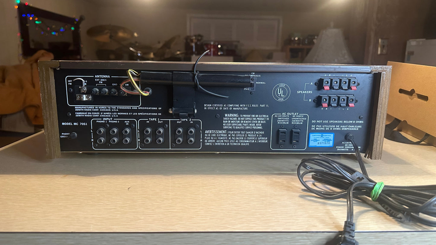 Vintage Zenith Model MC-7051 Stereo Receiver - Great Condition! 40WPC *SERVICED*
