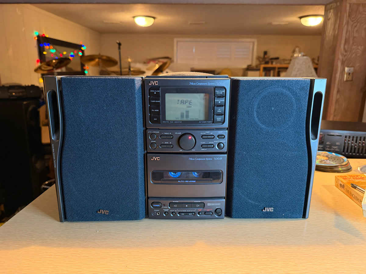 JVC UX-A5 Complete Micro Component System AM FM Stereo CD Tape Deck Fully Works!