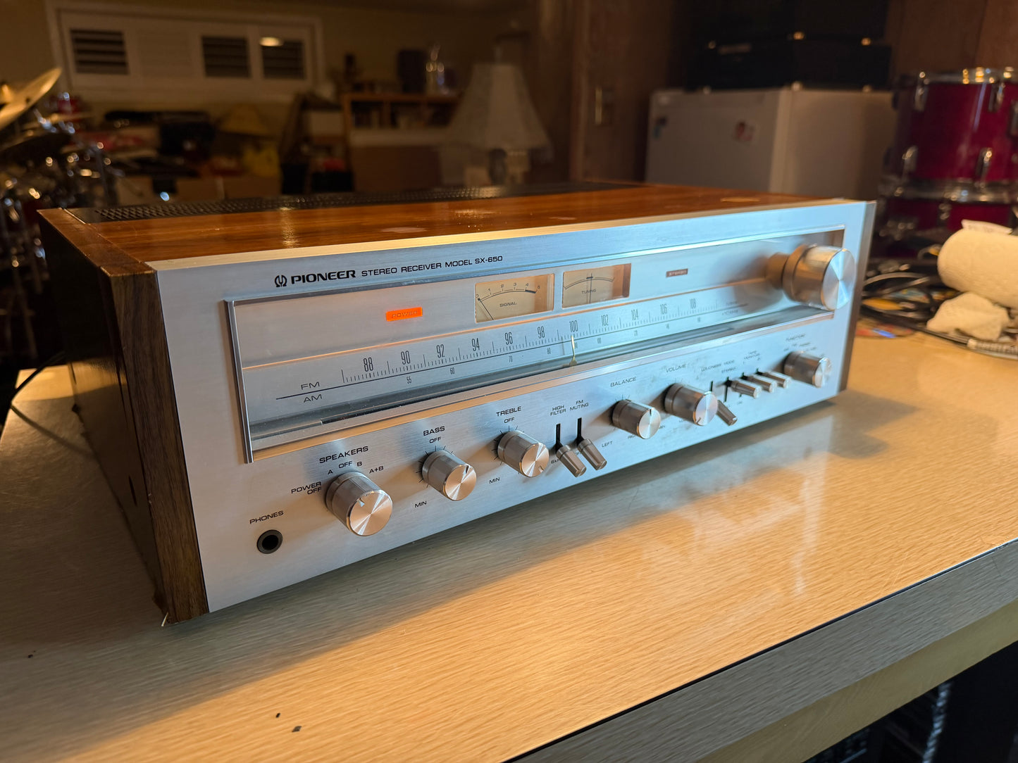 Vintage Pioneer SX-650 AM/FM Stereo Receiver Woodgrain FRESH SERVICING Guarentee
