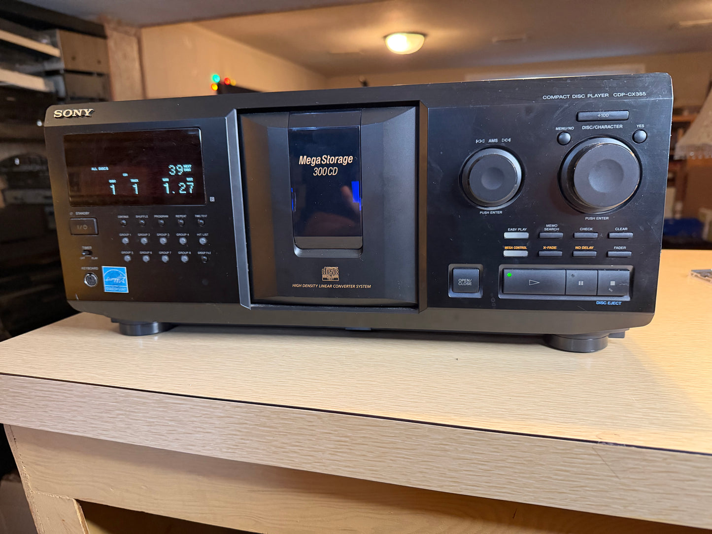 Sony Mega Storage 300 Disc CD Changer/Player CDP-CX355 + Remote - New Belts!