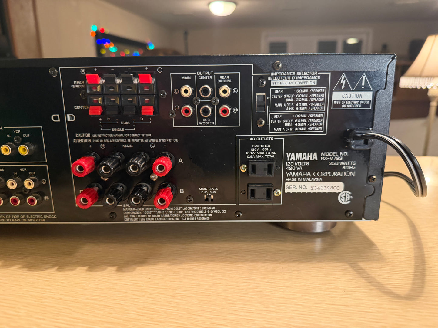 Yamaha RX-V793 Dolby Amplifier AV Receiver 5.1 Channel Serviced W Remote Bundle!