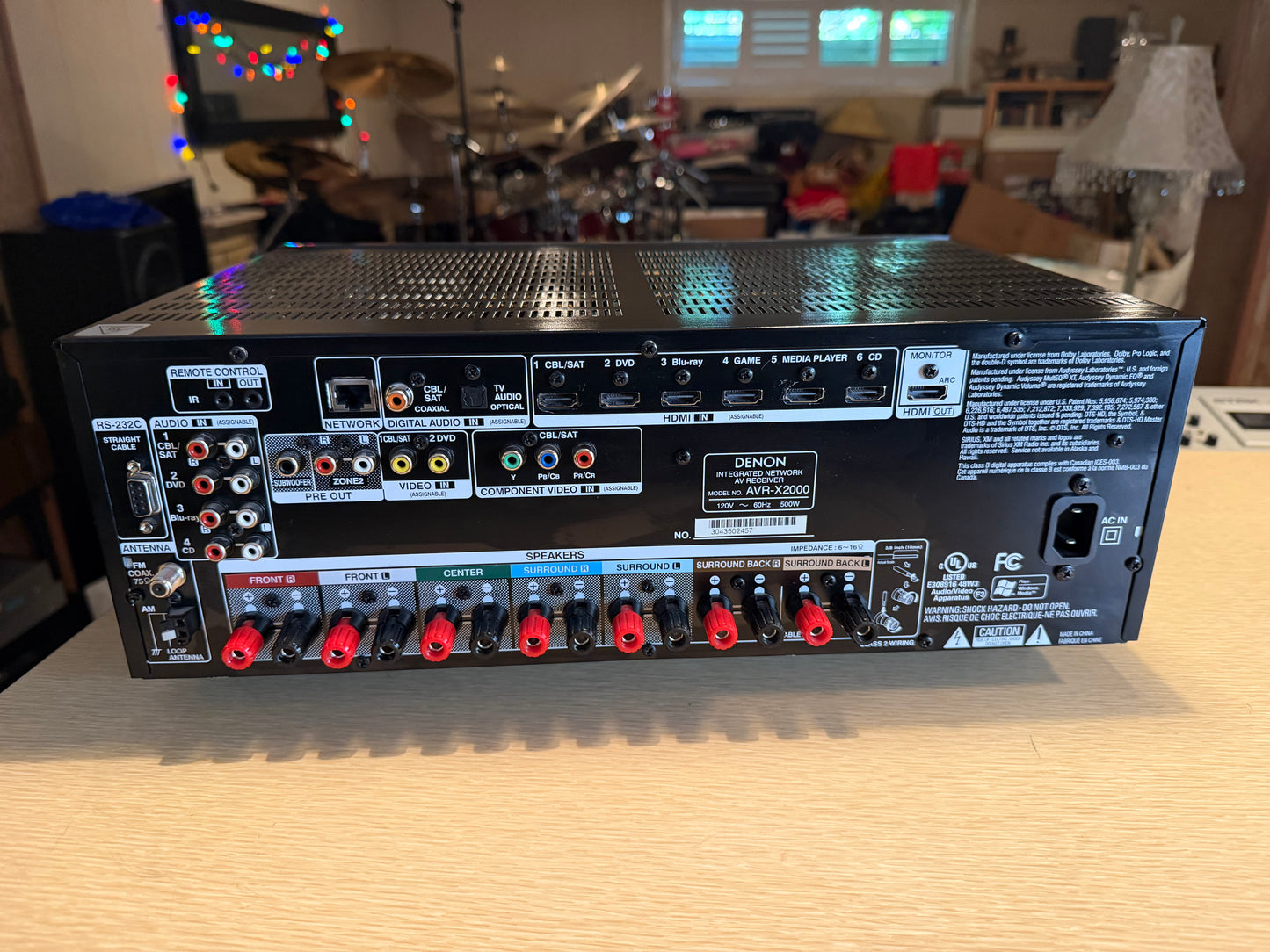 Denon AVR-X2000 7.1 Channel Integrated Network AV Receiver Serviced Rmt Bundle🔥