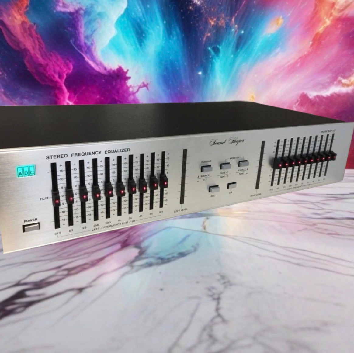 ADC SS-115 Sound Shaper Vintage Stereo Equalizer  Fresh Service Rare Silver Var.