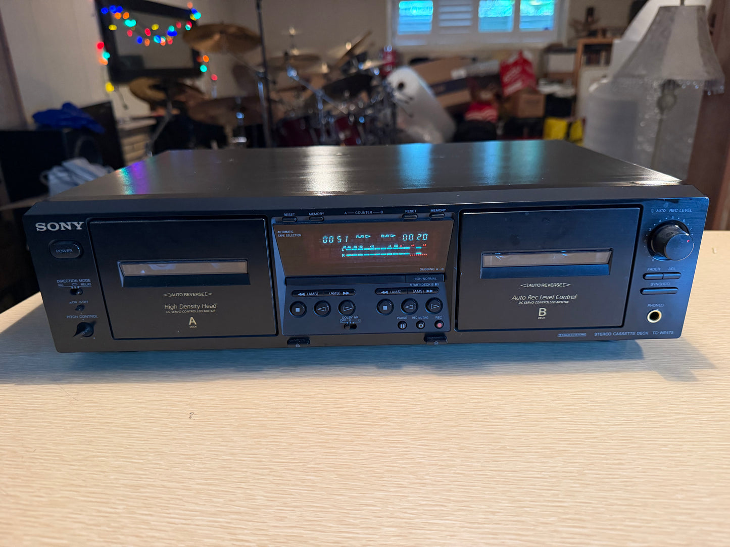 Sony TC WE475 Stereo Dual Cassette Deck - Serviced/New Belts Works Excellent🔥🎶