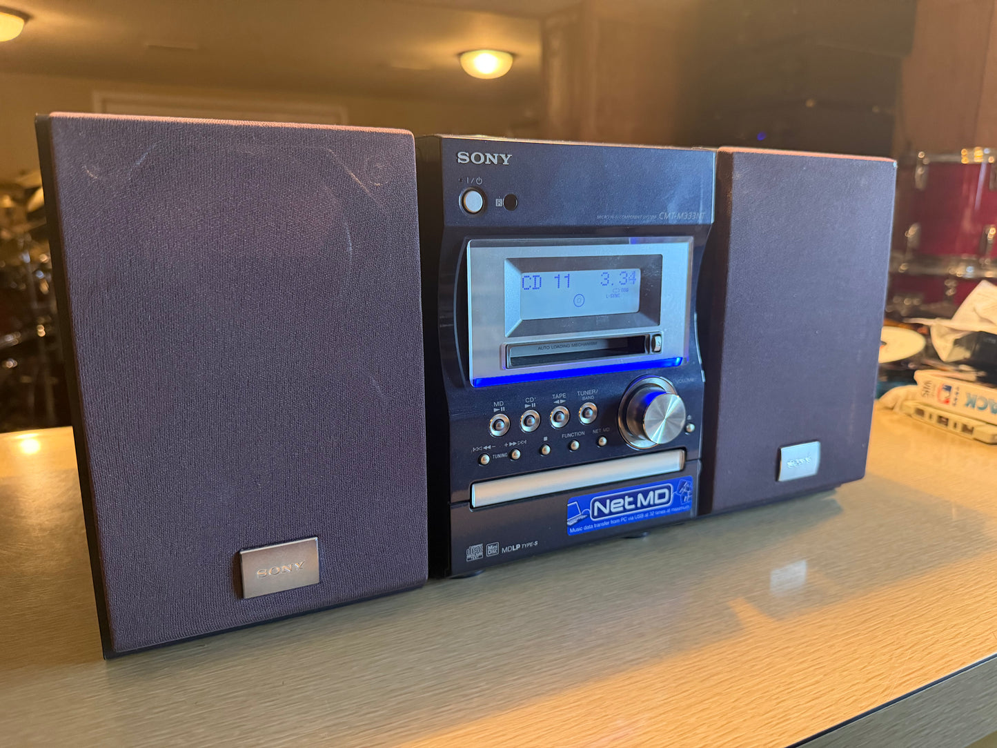 Sony CMT-M333NT Micro Hi-Fi System, Tuner, CD, Mini Disc, Tape, PC Serviced Rare
