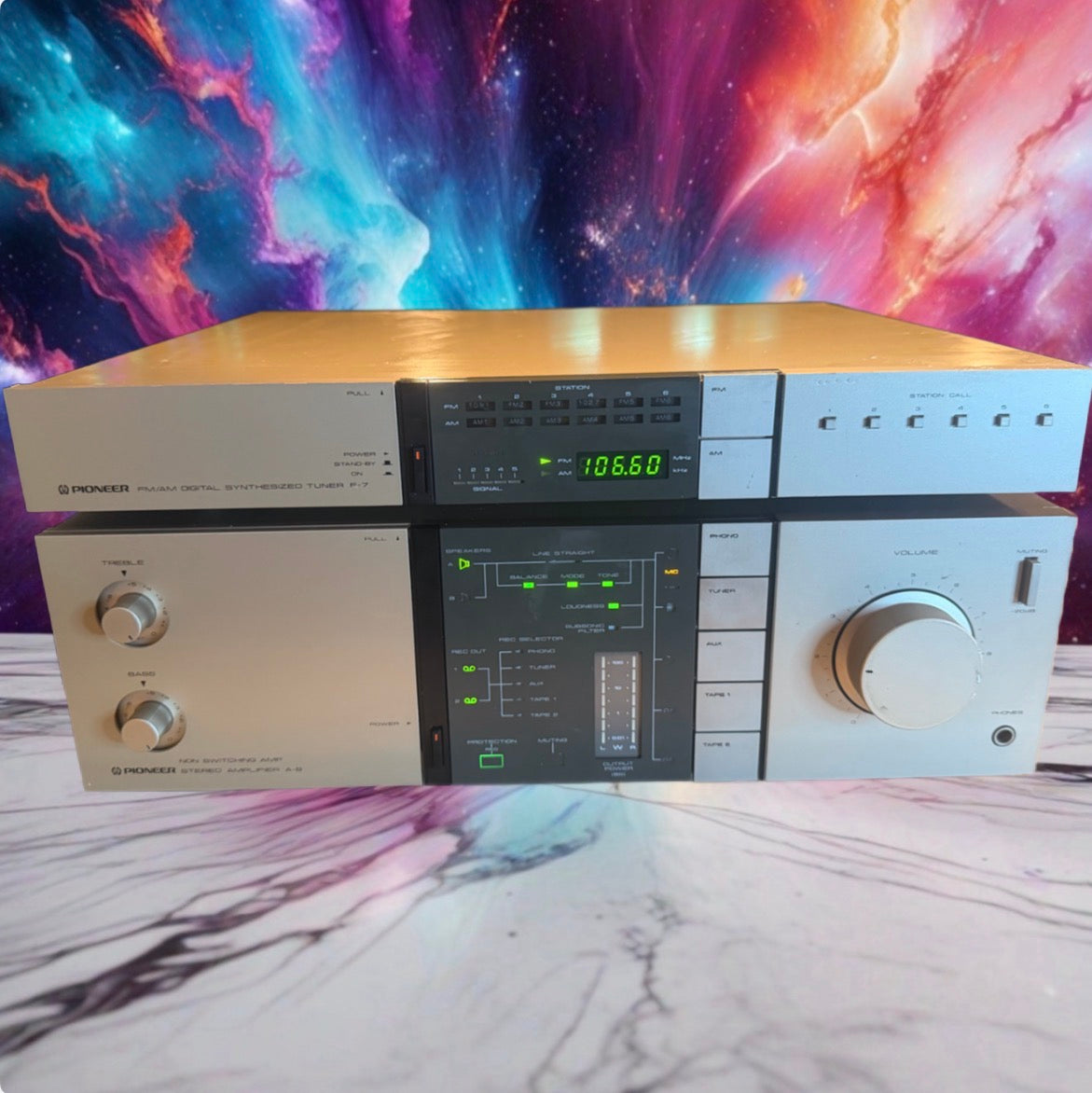 Vintage Pioneer A-8 Amplifier + T7 Tuner Gold Champagne Fresh Service! 90WPC🎶🔥