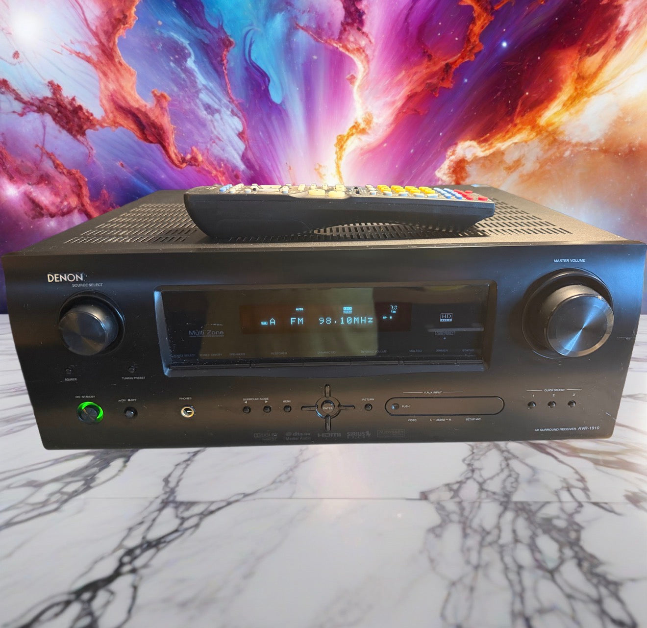 Denon AVR-1910 AV 7.1 Ch Digital Surround HDMI Receiver Remote Bundle SERVICED🔥