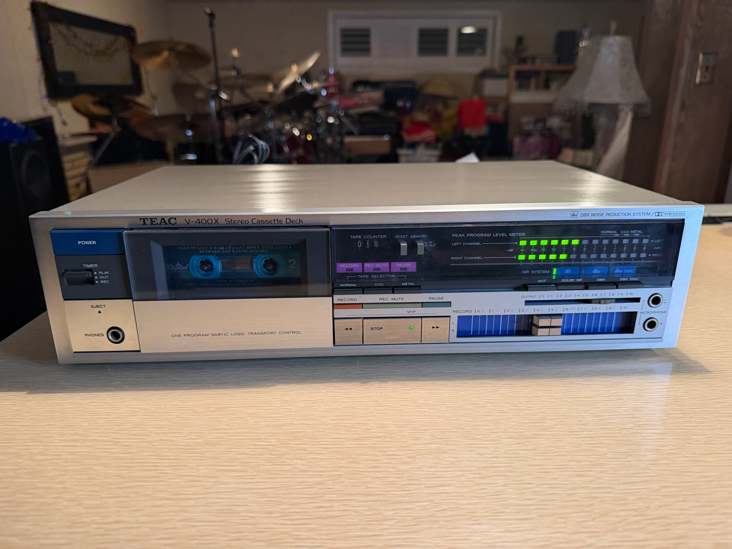 Vintage Teac V-400X Stereo Cassette Deck Silver Japan Full Fresh Service Beauty!