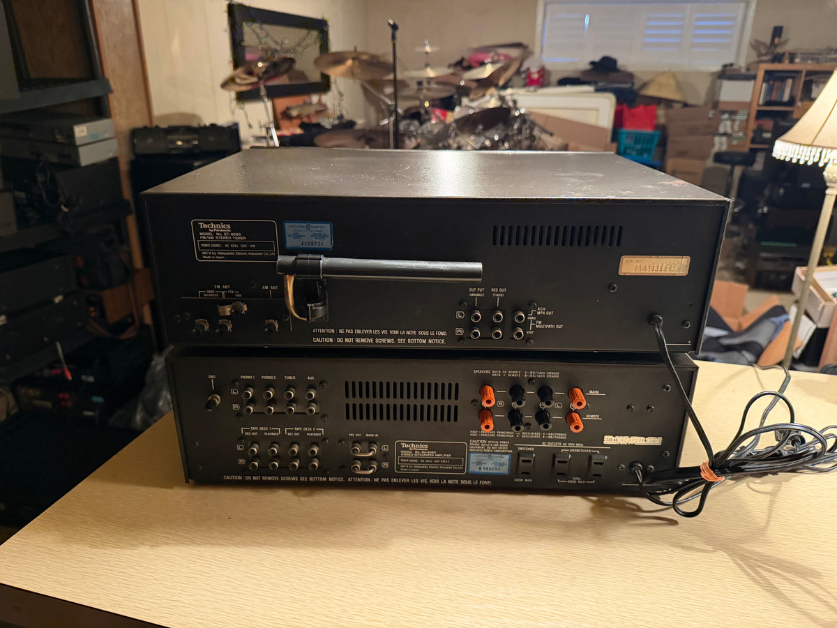 Technics SU 8080 Stereo Amplifier + ST-8080 Tuner New Bulbs Recapped Pro Service