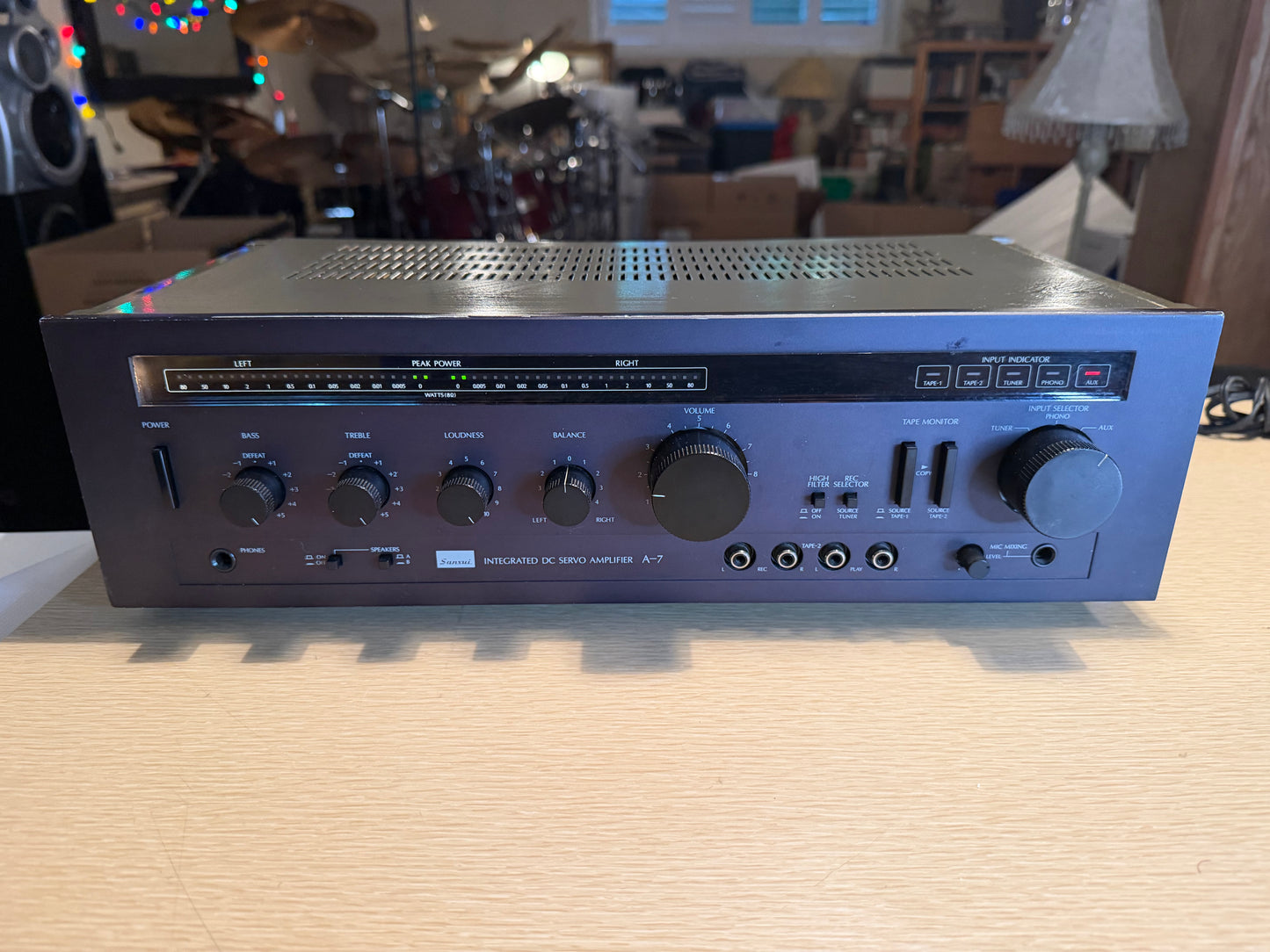 Sansui Integrated DC Servo Amplifier A-7 Silver Face -Tested -Working-VERY CLEAN