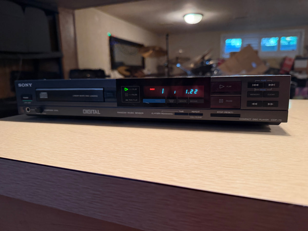 Vintage Sony CDP-70 Compact Disc Player 1986 Digital Tested New Belts Beauty🎶🔥