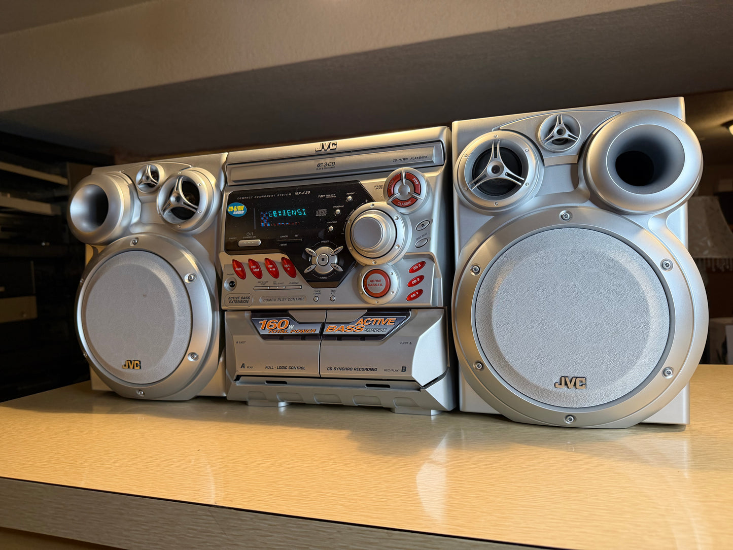 Rare JVC MX-K30 System 3-CD + Cassette Player Stereo All Functions Working Rare!