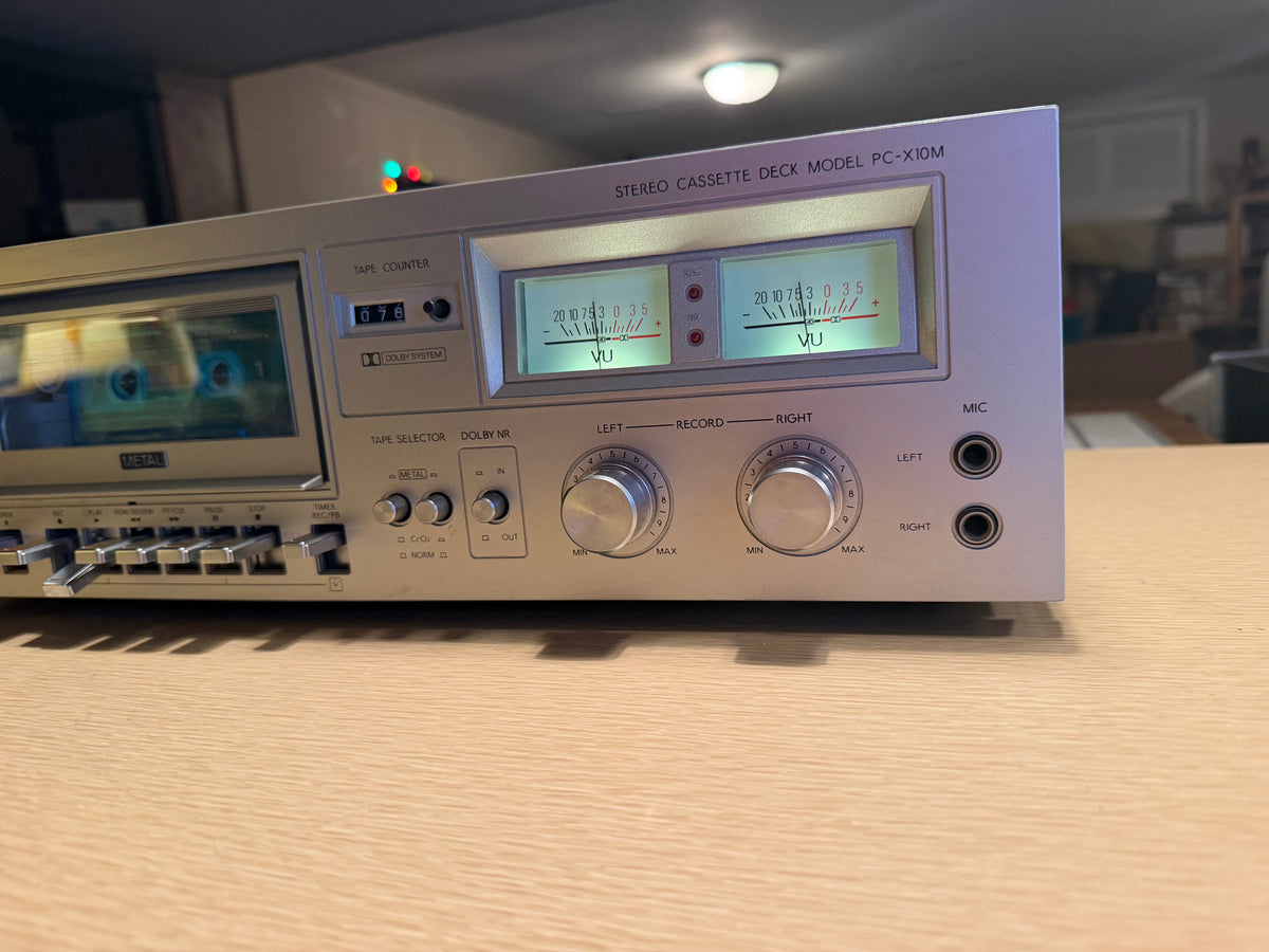 Toshiba PC-X10m Stereo Cassette Deck Near Mint Working VU Meters Fresh Service🔥