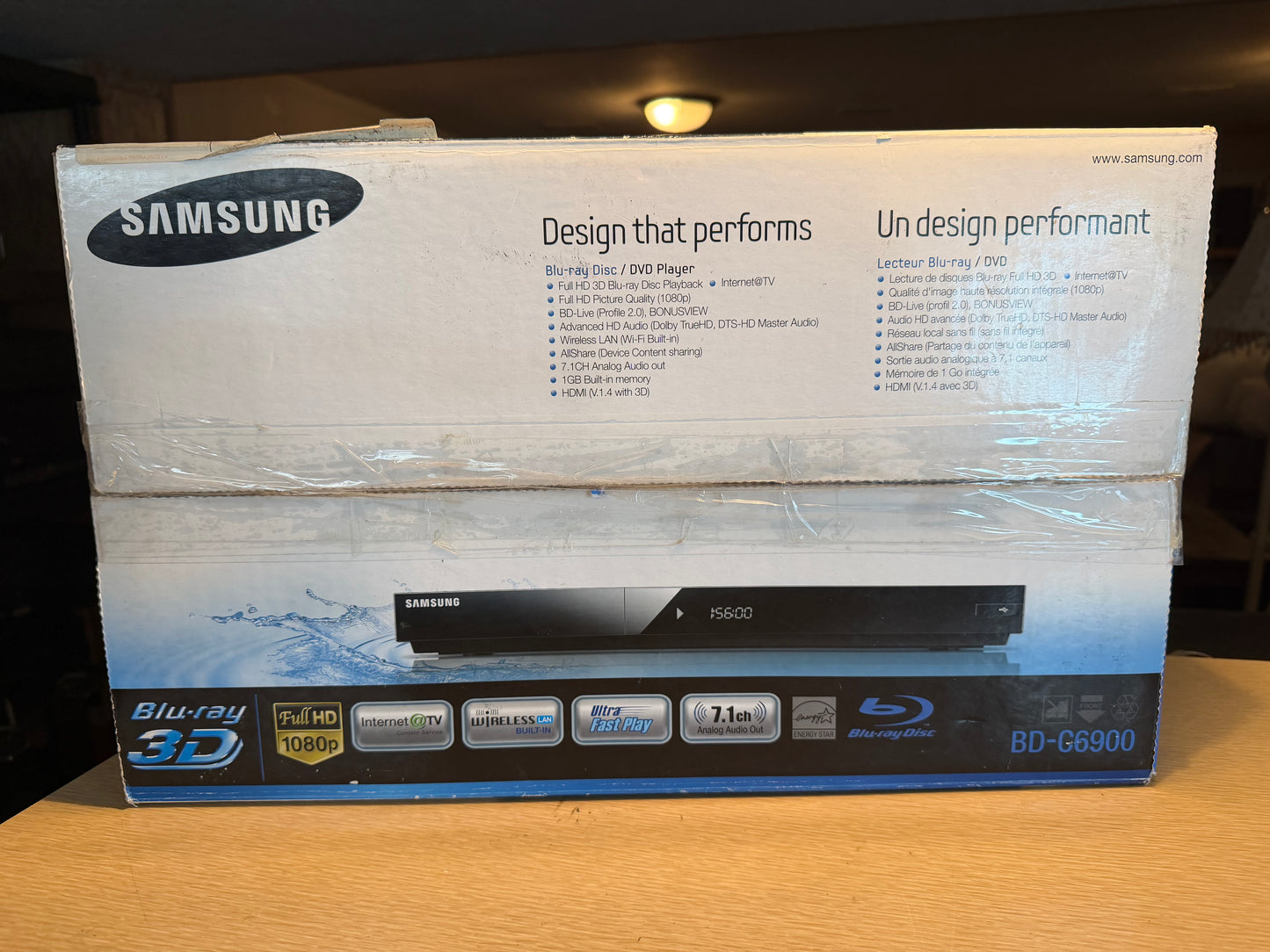 Samsung BD‑C6900 3D Blu‑ray Player • Brand New Unused • Wi‑Fi Full HD Streaming