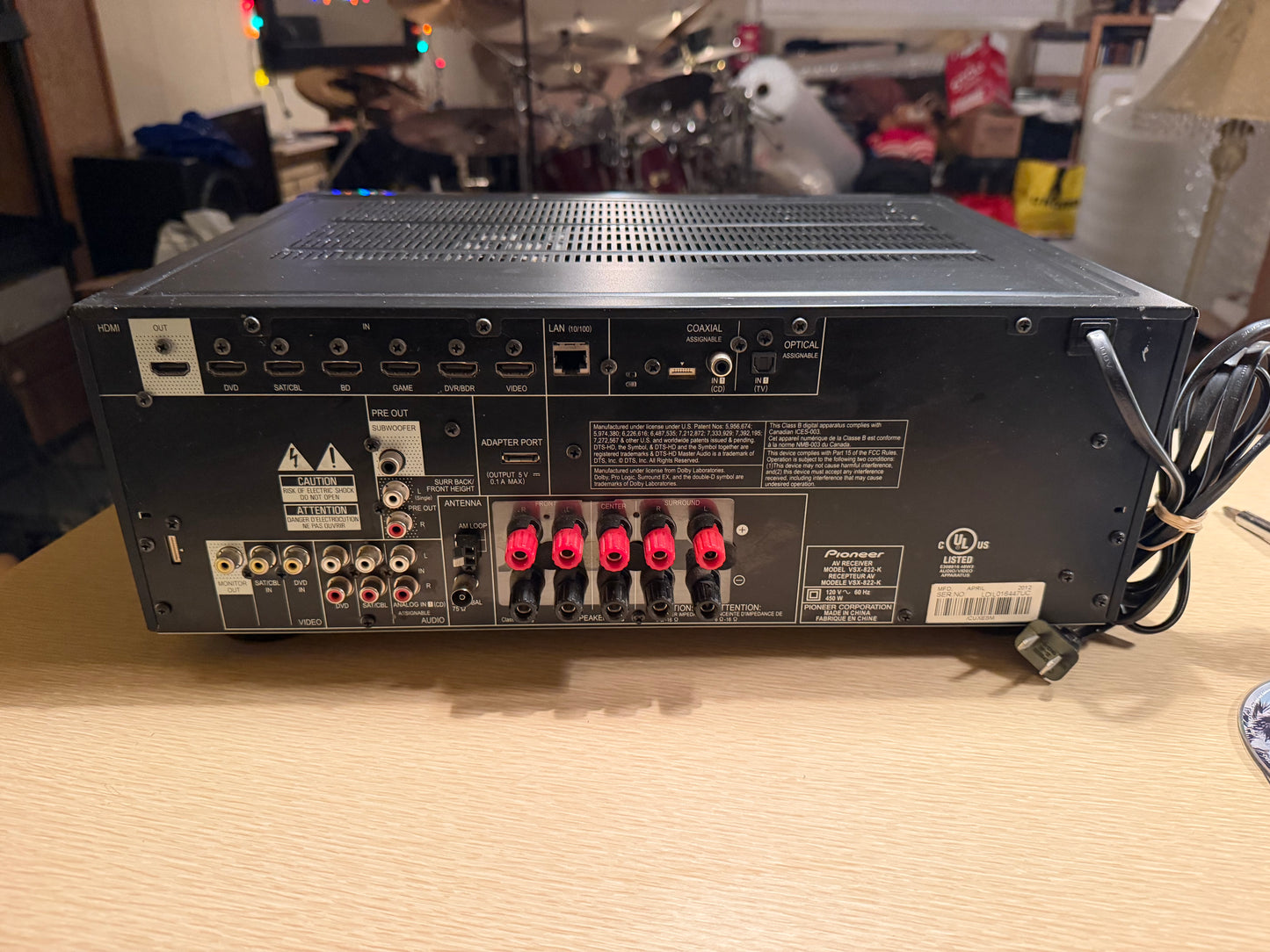 Pioneer VSX-822 -5.1 Ch Network HDMI Home Theater Surround Sound Receiver Stereo