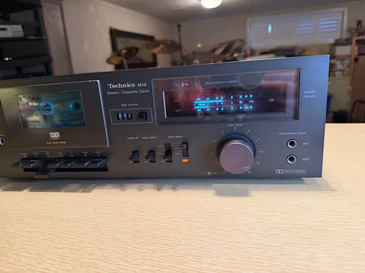 Vintage Technics M12 Stereo Cassette Deck Gray Fresh Service Excellent Shape🎶🔥