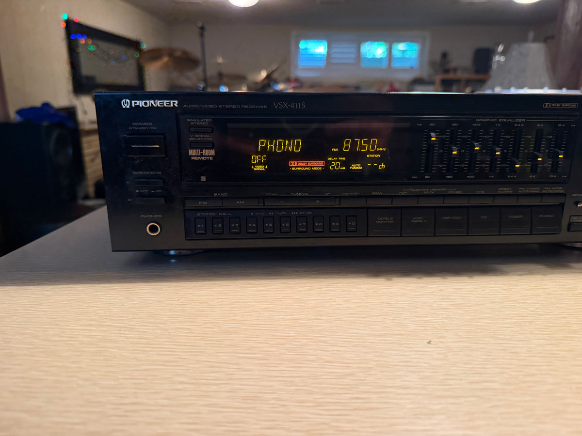 Pioneer VSX-411s Home Theater Receiver 100WPC Equalizer Phono Tested Works Rare!