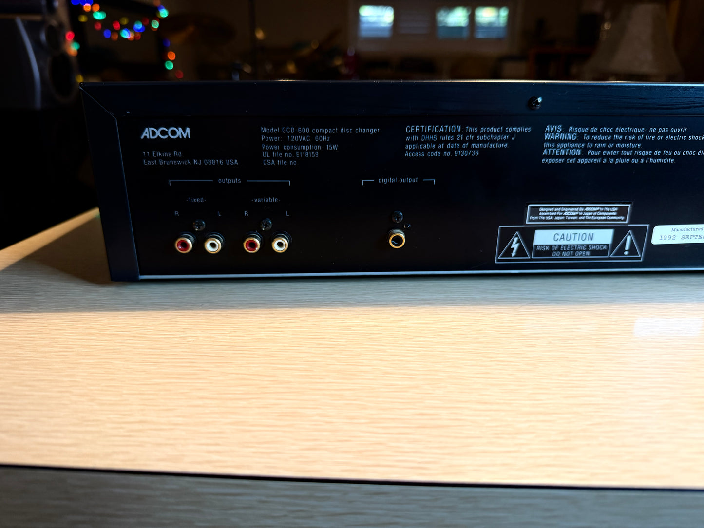 Adcom GCD-600 5-disc CD Changer Player + DAC NEAR MINT FRESH SERVICE REMOTE WOW!