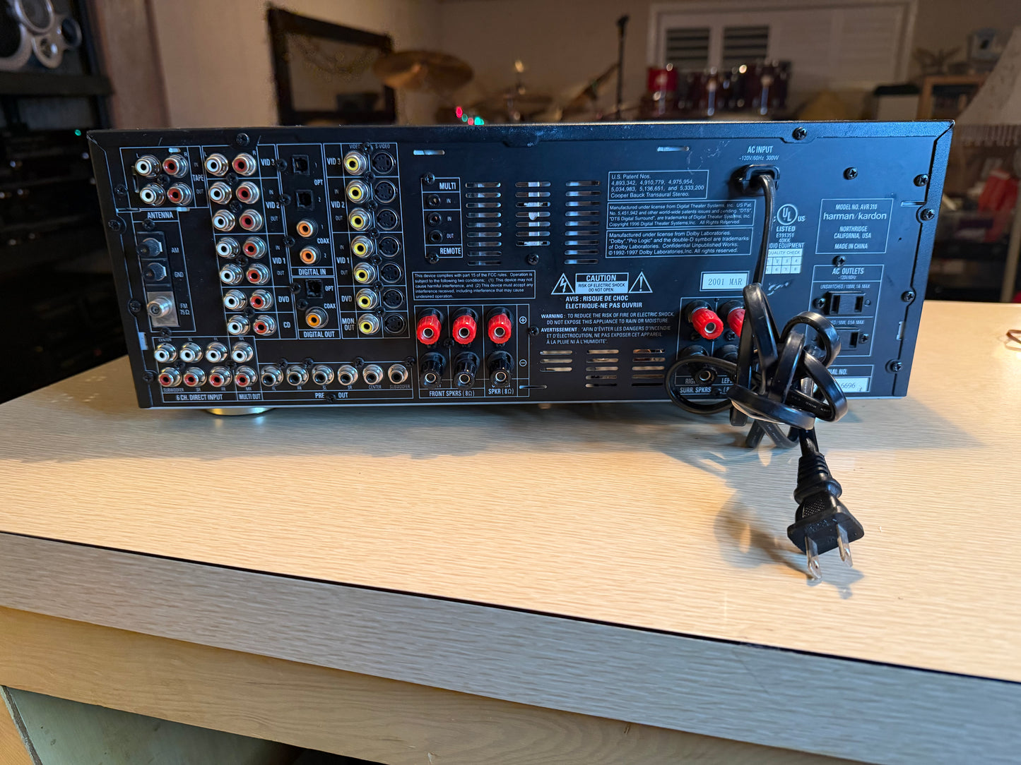 Harman Kardon AVR-310 AV Receiver 🎵 Home Theater 5.1 Ch Dolby Black *SERVICED*