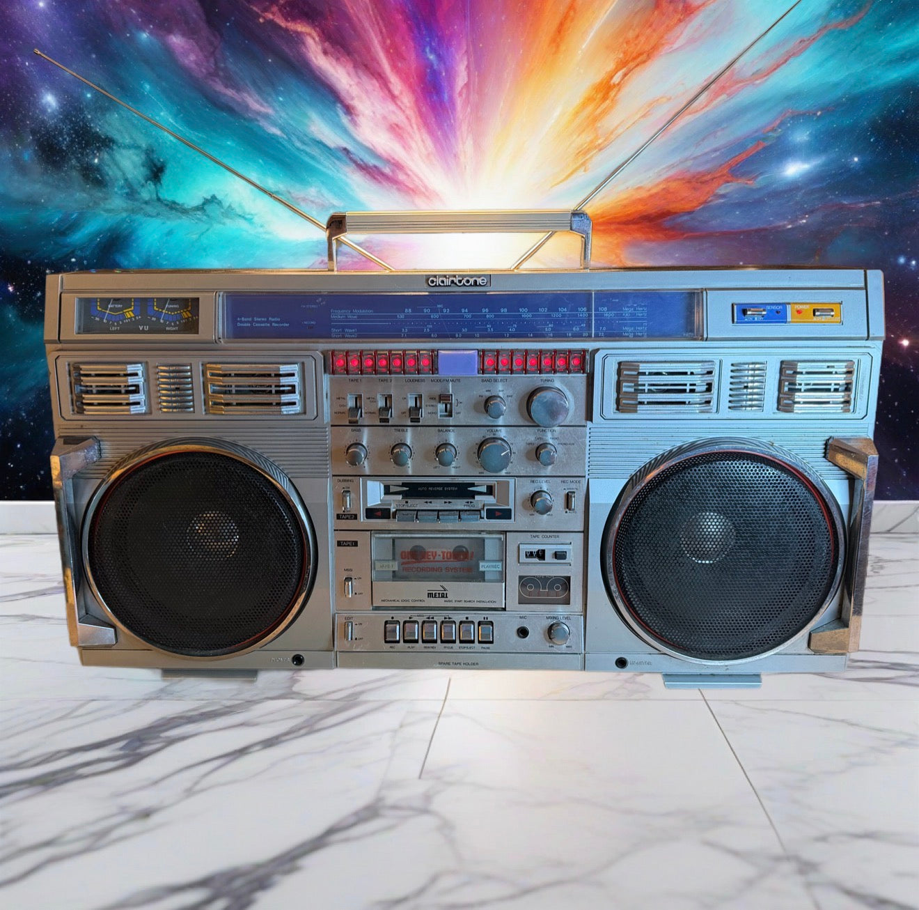 Vintage BEASTLY Clairtone 7980 Boom Box Stereo Ghetto Blaster FRESH PRO SERVICE