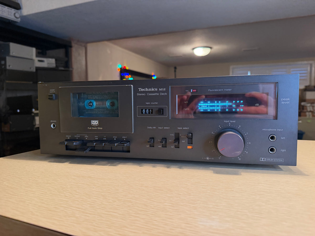 Vintage Technics M12 Stereo Cassette Deck Gray Fresh Service Excellent Shape🎶🔥