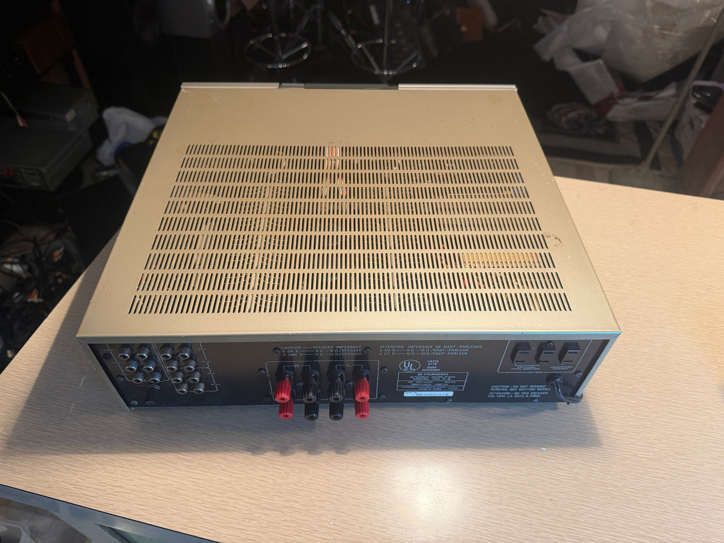 Vintage Pioneer A-8 Stereo Non Switching Amplifier Gold Champagne Fresh Service!