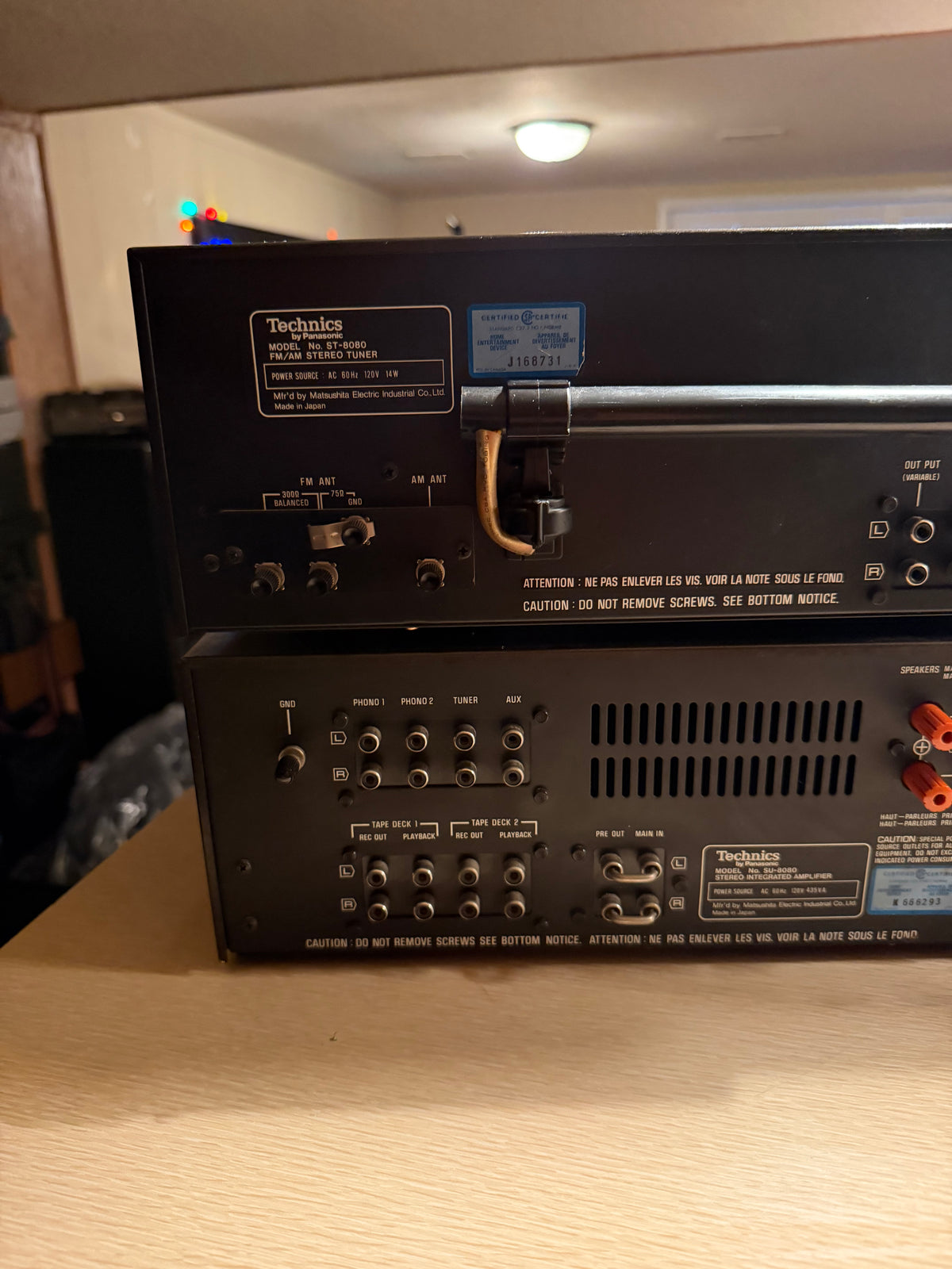 Technics SU 8080 Stereo Amplifier + ST-8080 Tuner New Bulbs Recapped Pro Service