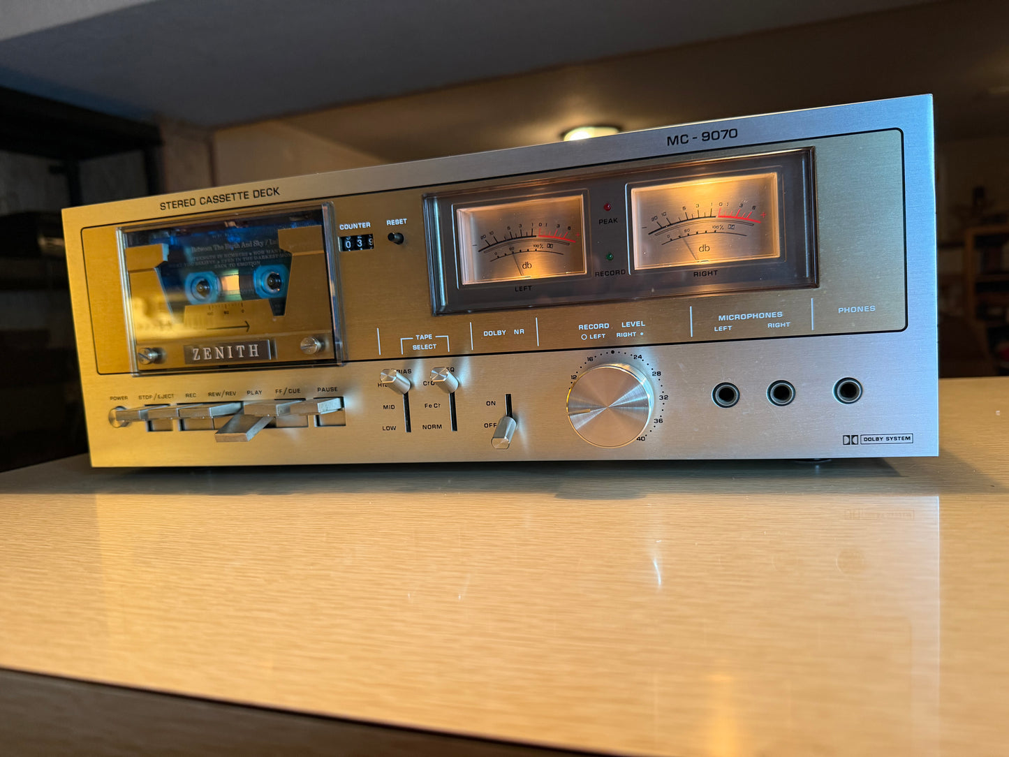 Vintage Silver Zenith MC-9070 Cassette Deck VU Meters High Fidelity SERVICED 🔥
