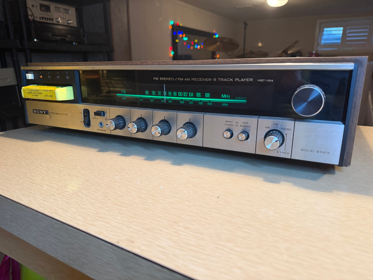 VINTAGE SONY HST-118A AM-FM 8-TRACK STEREO RECEIVER VERY RATE FRESH SERVICE🔥🎶