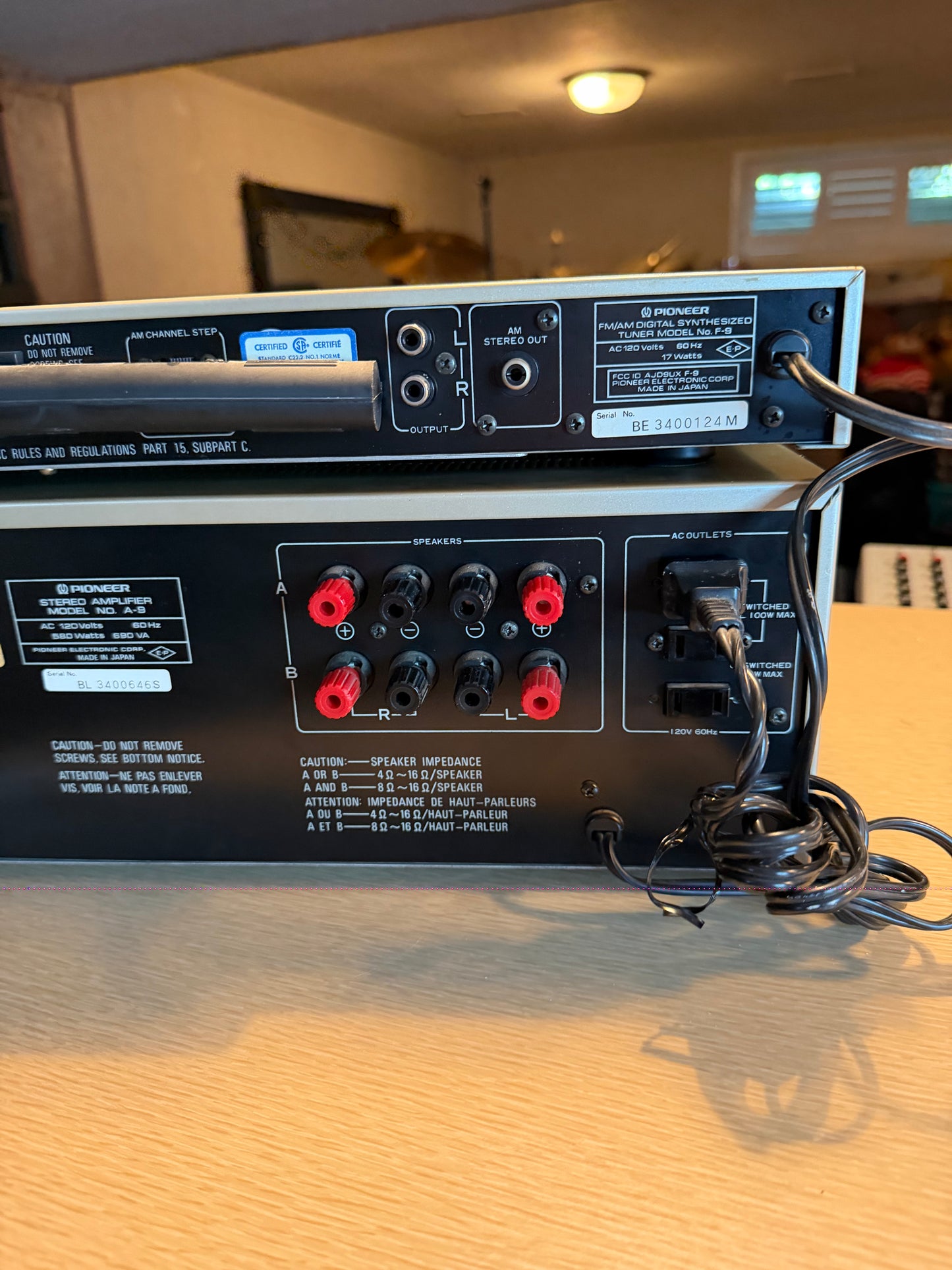 Vintage Pioneer A-9 Amplifier + F-9 Tuner Gold Fresh Service Near Mint 110 WPC🔥