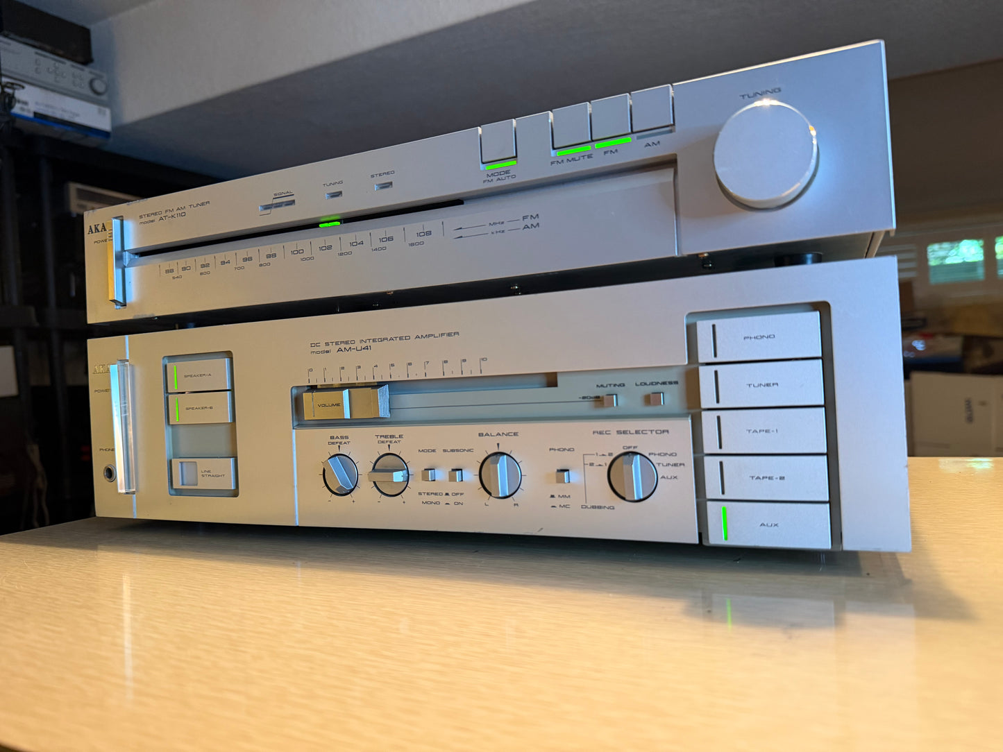 Vintage Akai DC Integrated Amplifier Model AM-U41 & Tuner AT-K110 FRESH Service!