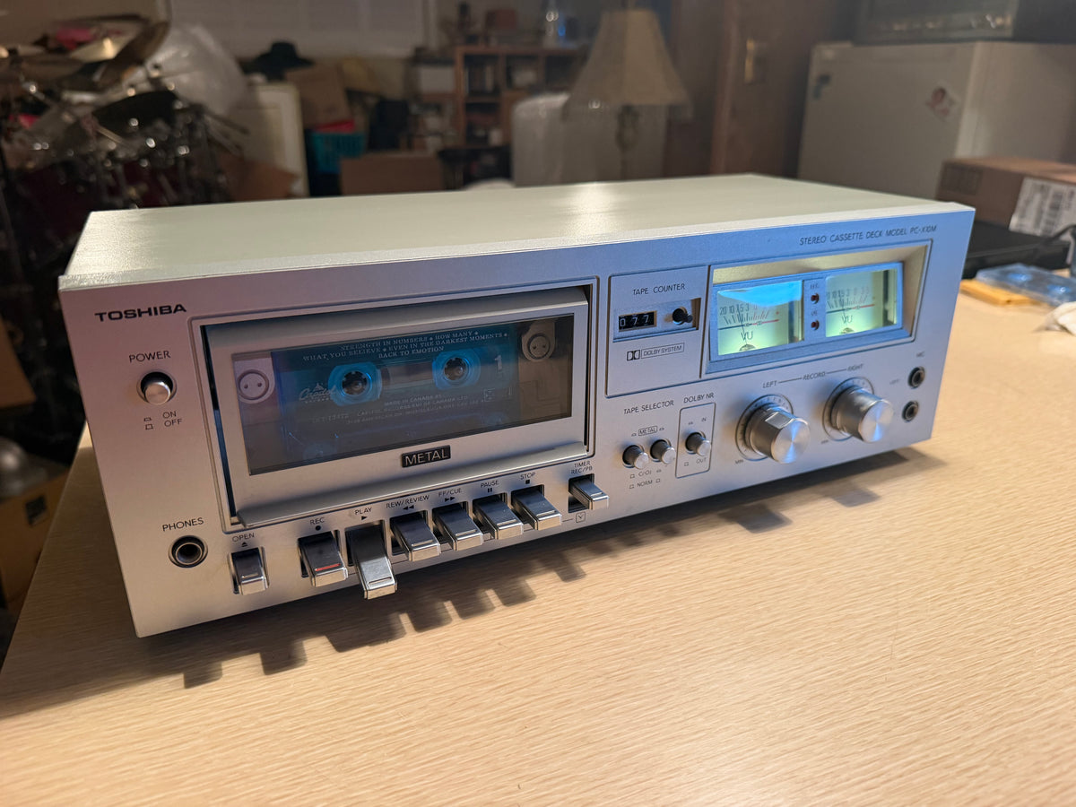 Toshiba PC-X10m Stereo Cassette Deck Near Mint Working VU Meters Fresh Service🔥
