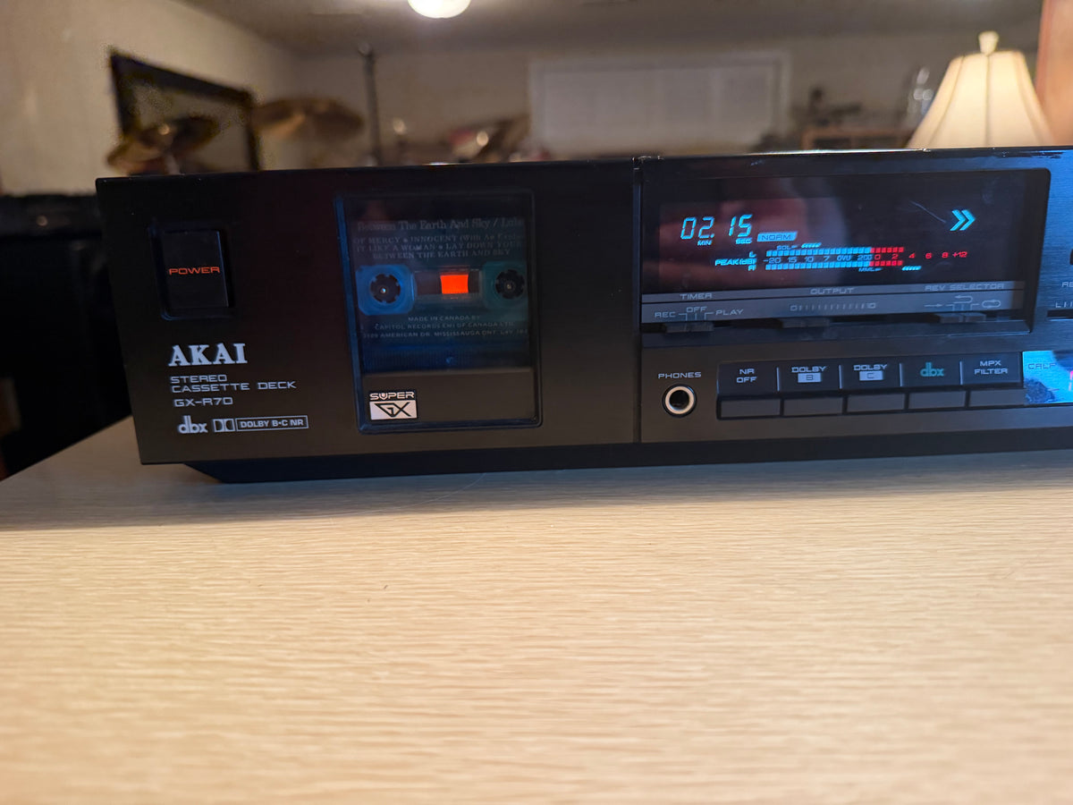 AKAI GX-R70 Stereo Cassette Deck Super GX Dolby B-C dbx Fresh Service Very Rare!