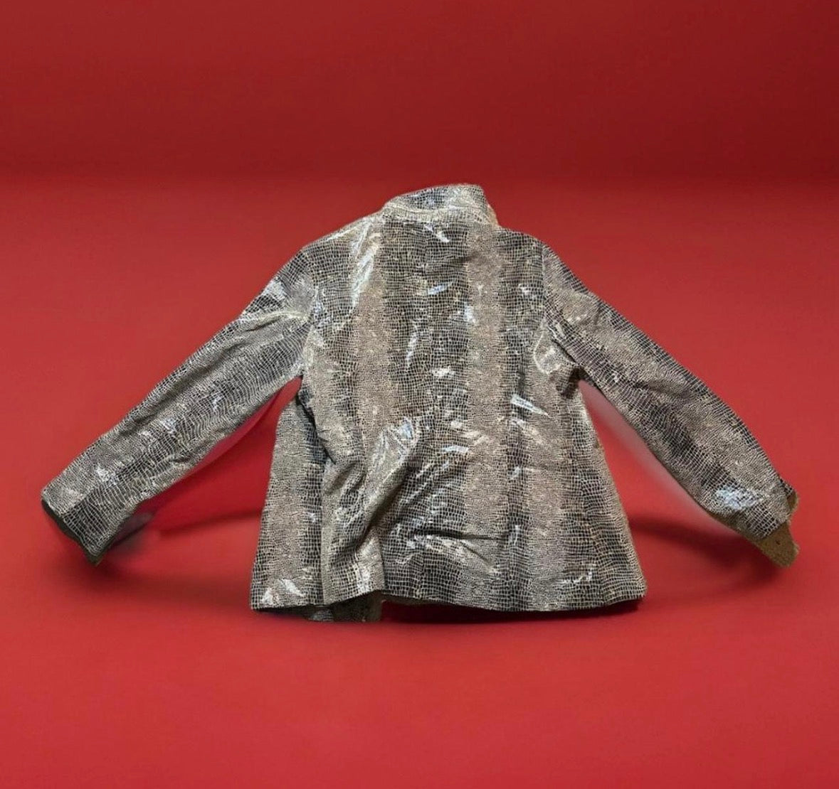 Vintage Luxury Danier Genuine Snakeskin Leather Skirt Suit Size M (Vintage XL)