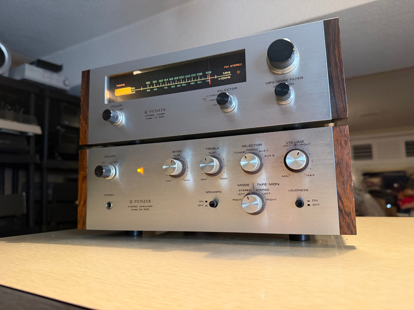 Pioneer SA-500 & TX-500 Amplifier & Tuner Silver Freshly Serviced Near Mint🎶
