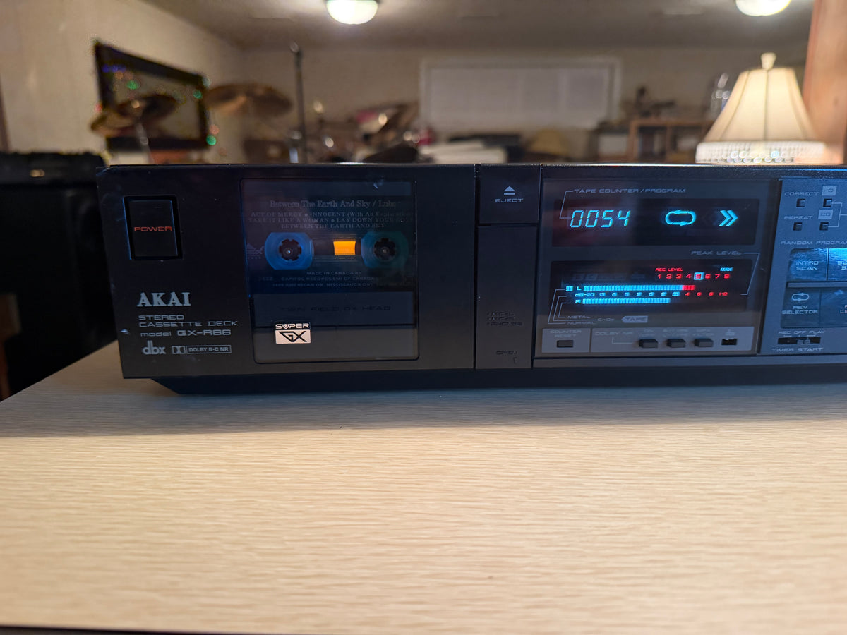 AKAI GX-R66 Stereo Cassette Deck Super GX Dolby B-C dbx Fresh Service Very Rare!