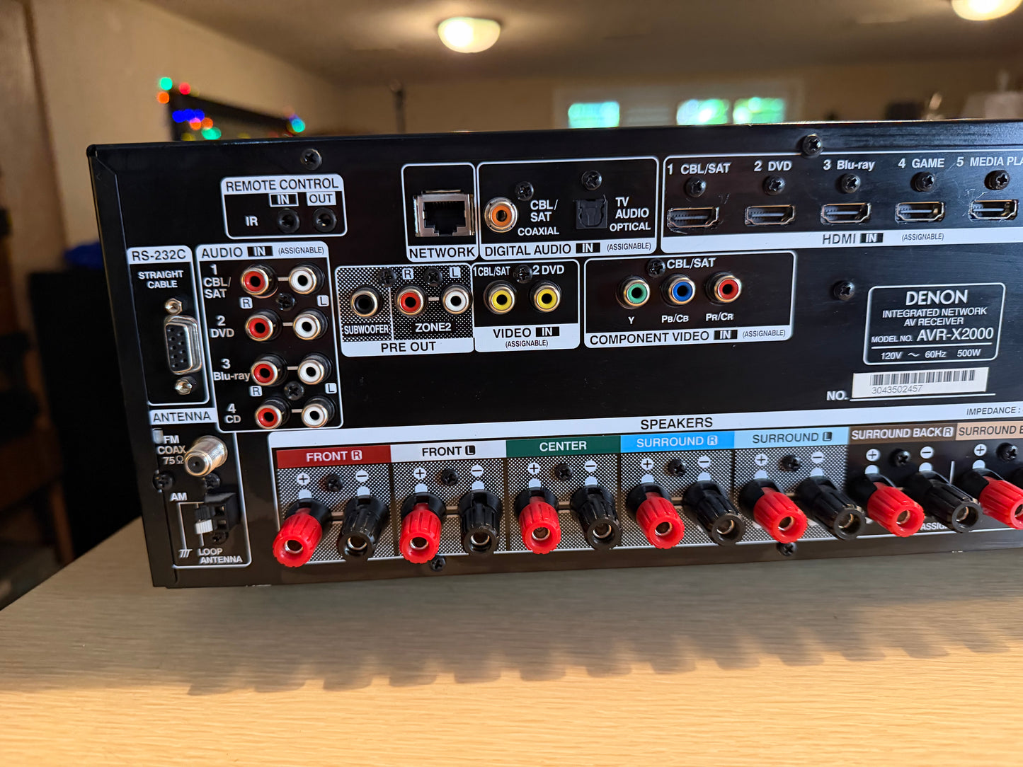 Denon AVR-X2000 7.1 Channel Integrated Network AV Receiver Serviced Rmt Bundle🔥