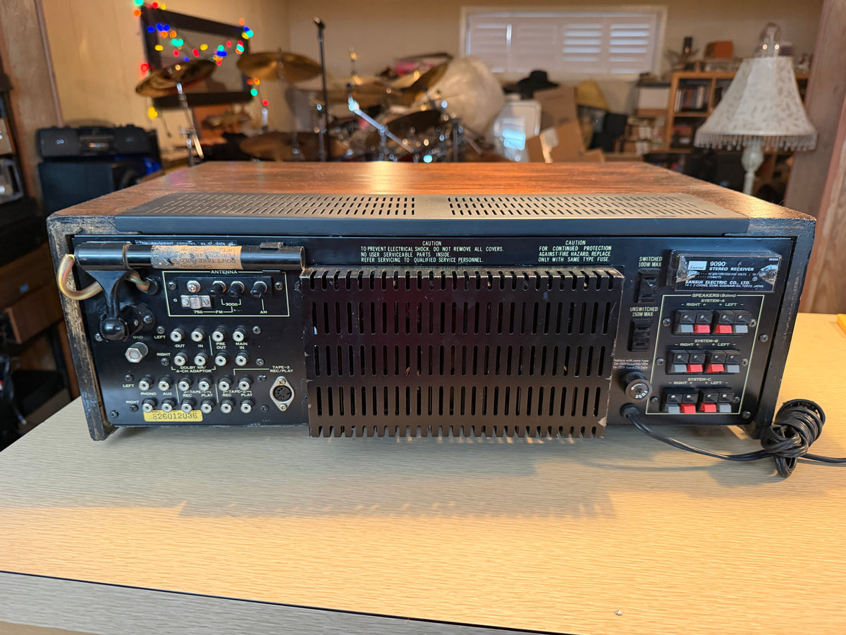 Sansui 9090 Vintage Stereo Receiver w/ Wood Case POWERS ON !!!READ DESC!!!