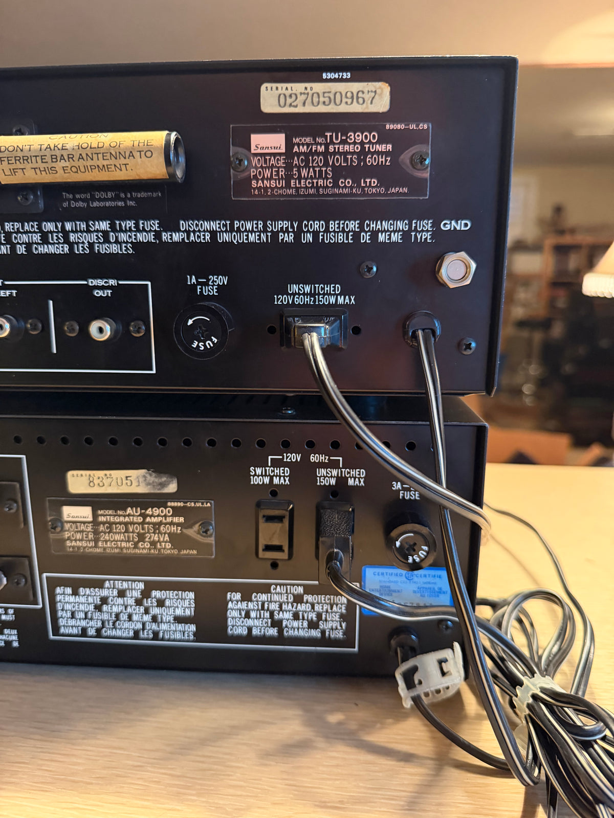 Sansui TU - 3900 AM/FM Stereo Tuner &  AU - 4900 Integrated Amplifier (serviced)