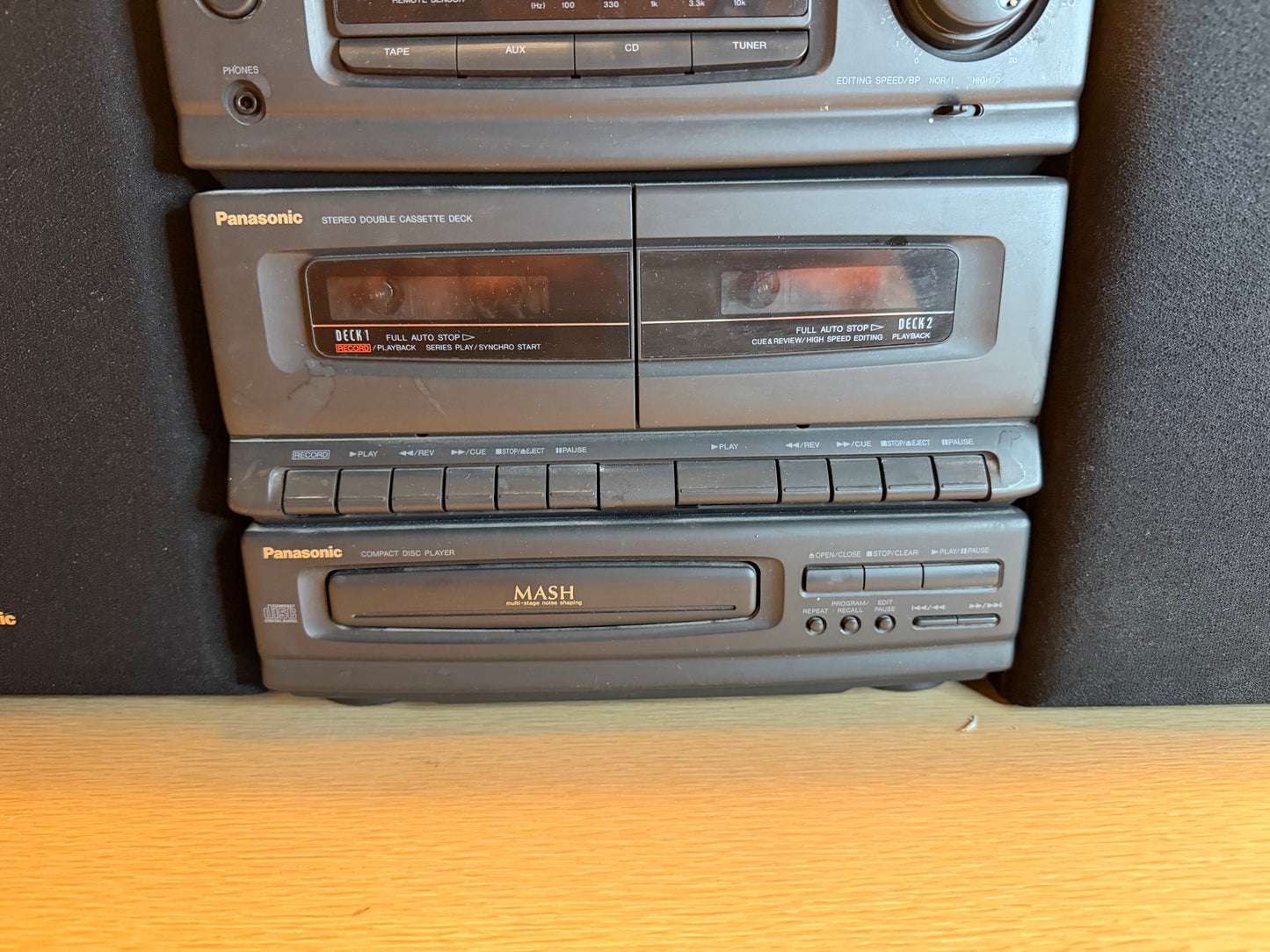 Panasonic AUDIOPHILE SA-DH30 Stereo CD Changer Cassette Deck Stereo System Works