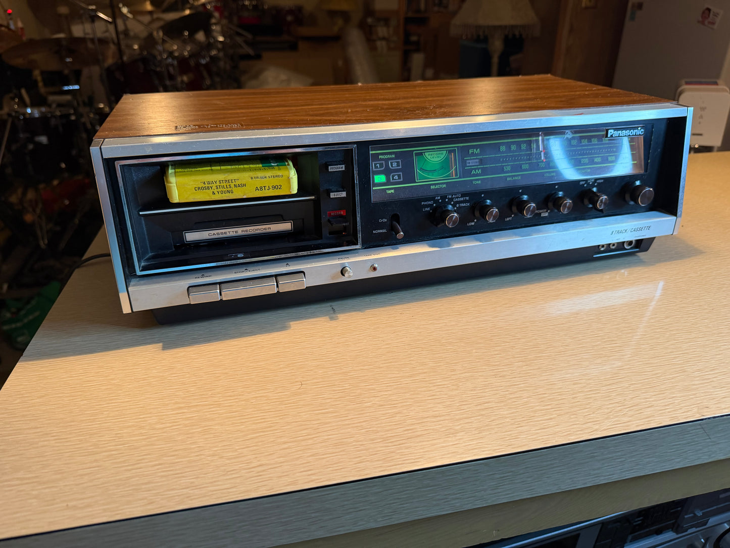 Panasonic 8 Track Cassette Player Recorder Player AM-FM Radio RS-284S Clean WRKS
